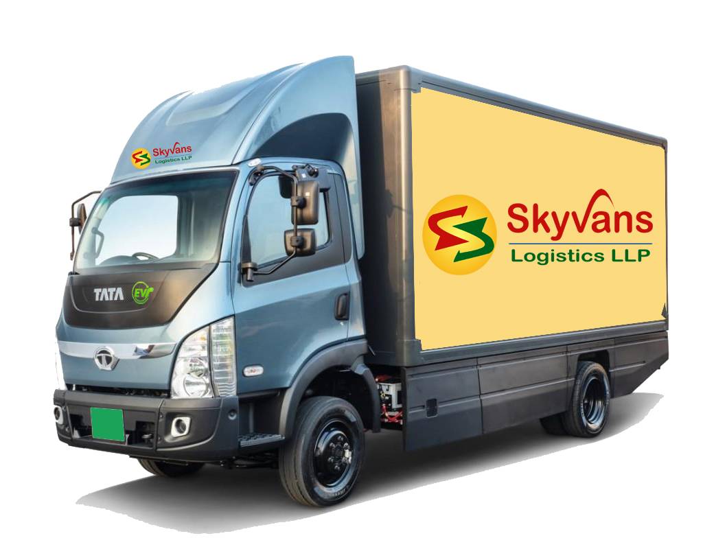 Skyvans-branded electric logistics truck for industrial goods transportation